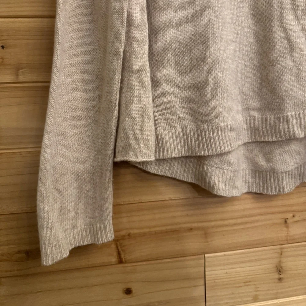 Rebecca Taylor Large Tan Wool Cashmere Blend Crewneck Sweater Cozy Winter Fall